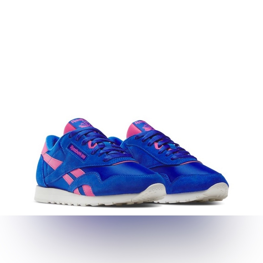 NIB Reebok Classic Nylon Sneakers in Blue/Pink Size 7